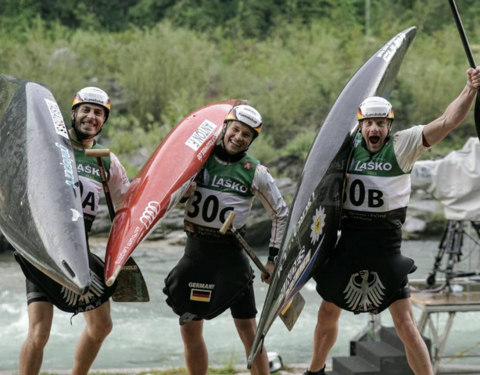 Europameister Franz Anton (Leipzig), Nico Bettge (Leipzig) und Sideris Tasiadis (Augsburg)