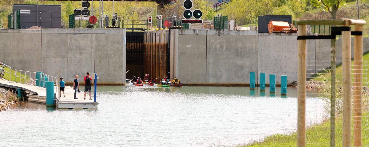 Die Kanuparkschleuse im Leipziger Neuseenland