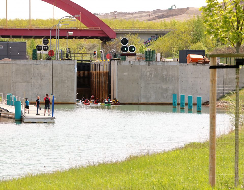 Die Kanuparkschleuse im Leipziger Neuseenland